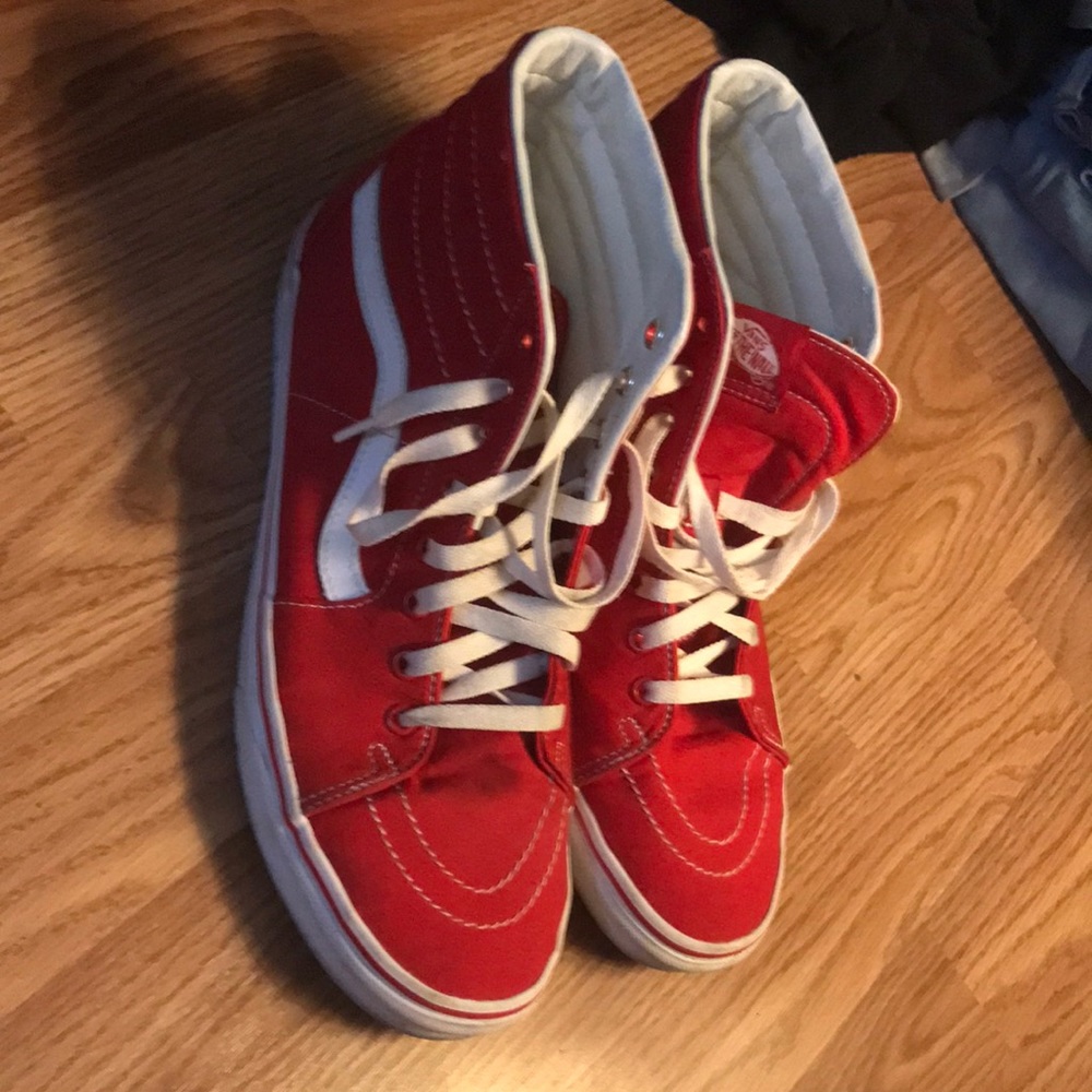 Vans sk8 hi canvas red